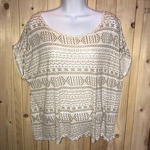 Cream Loose Boho Top Forever21 Size Medium